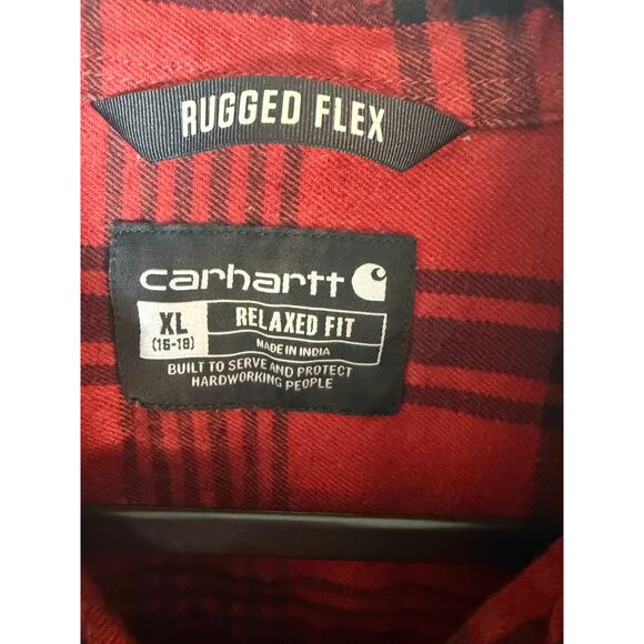 Carhartt Shirt Rugged Flex Relax Fit Women Size XL Buffalo Plaid Flannel - Picture 7 of 9